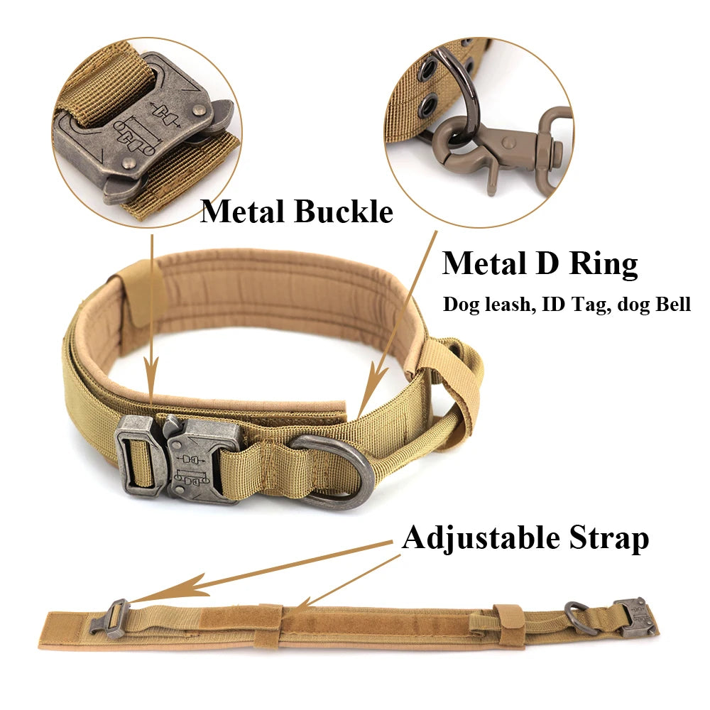 Dog Training Tactical Adjustable Collar And Leash