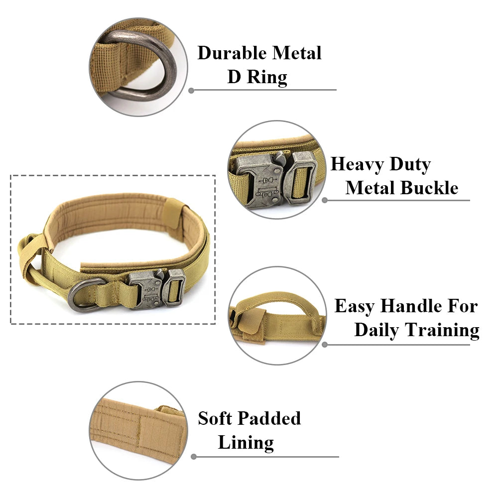 Dog Training Tactical Adjustable Collar And Leash