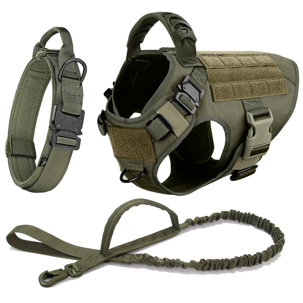 Dog Harness Collar Military Dog Tactical Training