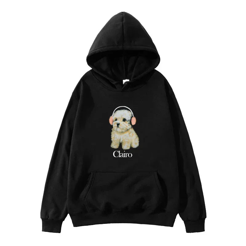 Unisex Top Hooded Sweatshirt Fun Dog Print
