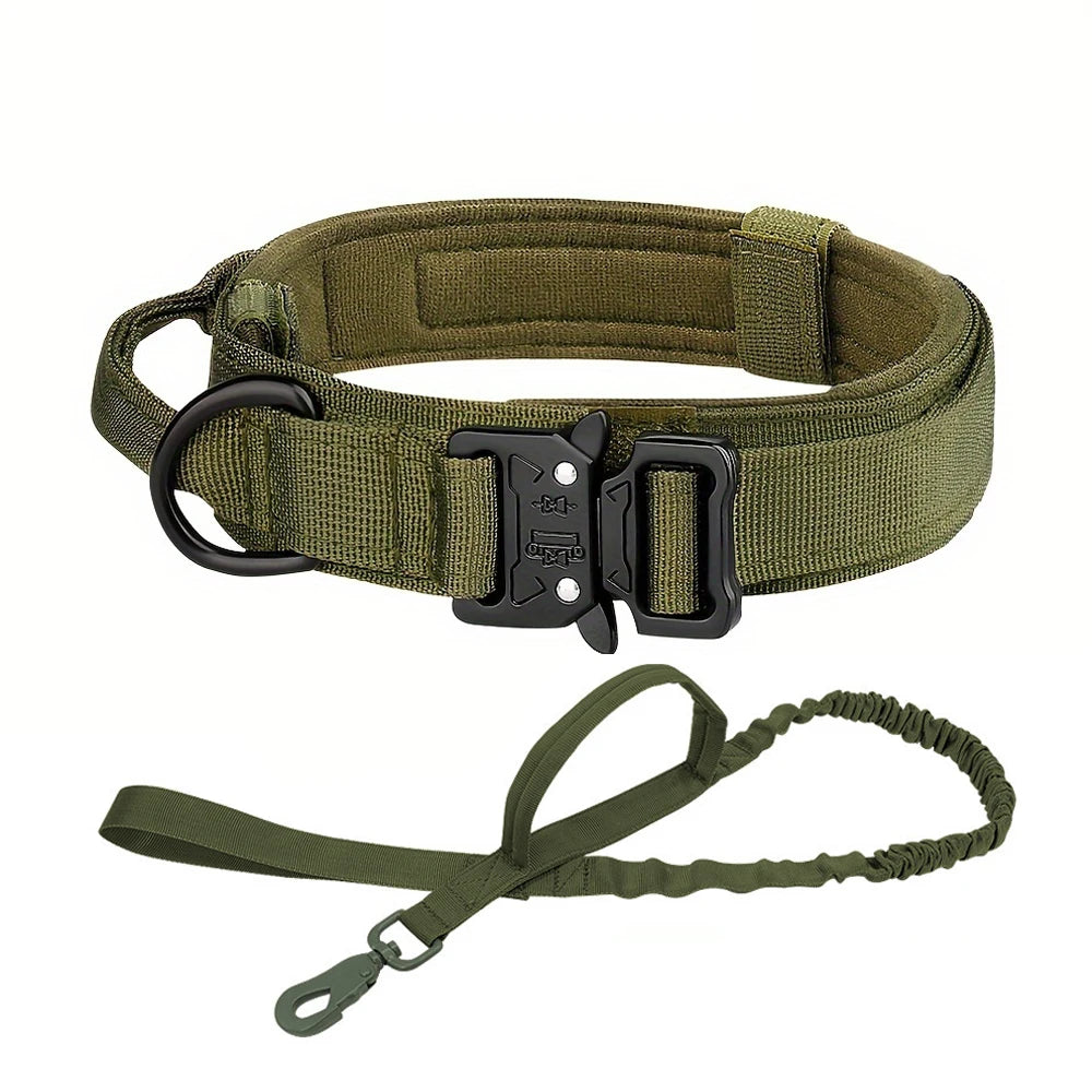 Dog Training Tactical Adjustable Collar And Leash