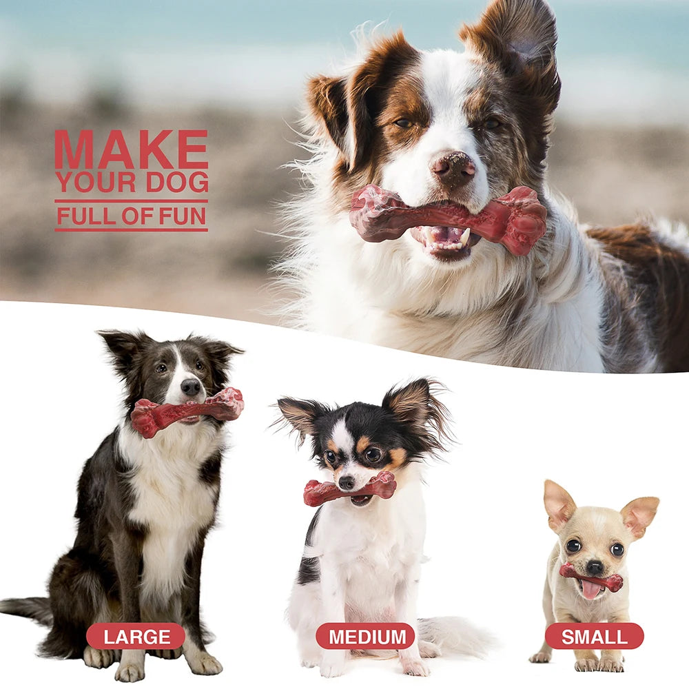 Dog Toys Aggressive Chewers Bone-Shaped Interactive