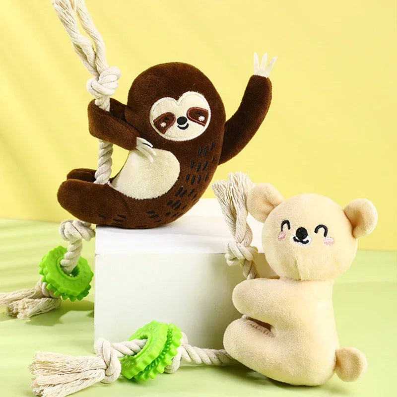 Plush Cotton Rope Squeaky Interative Toys