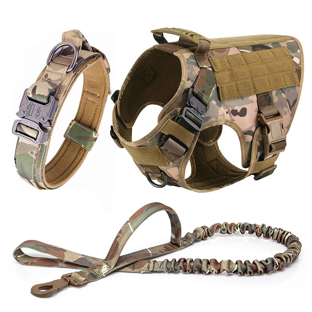Dog Harness Collar Military Dog Tactical Training