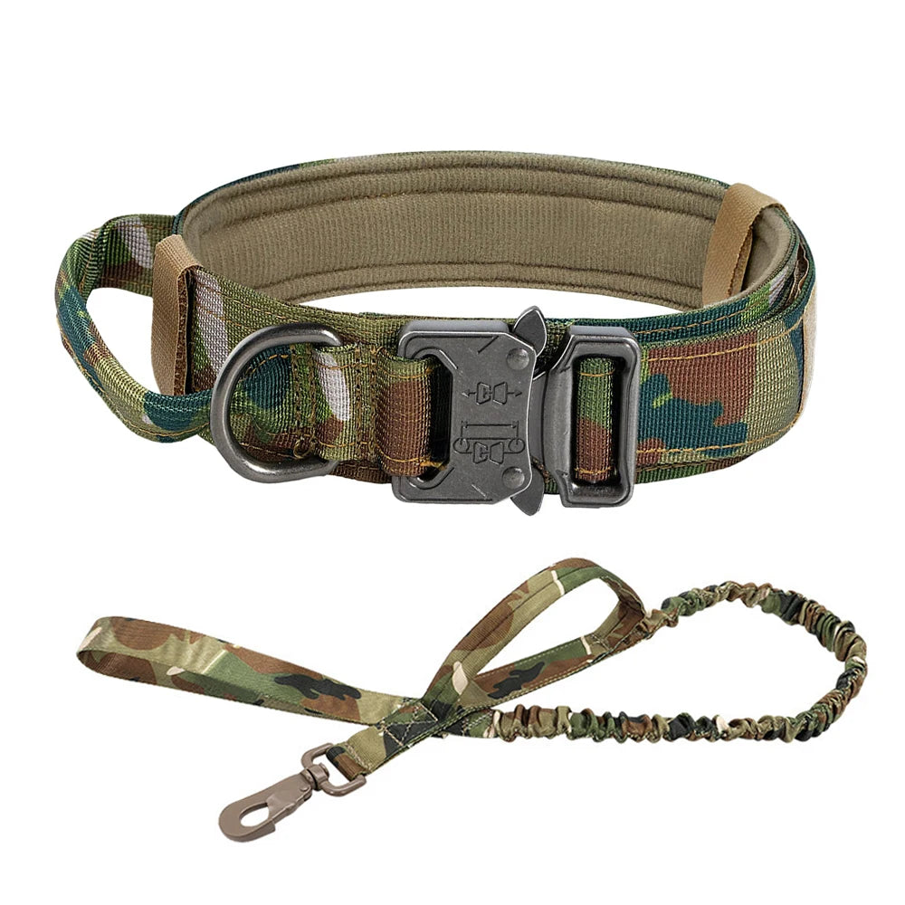 Dog Training Tactical Adjustable Collar And Leash