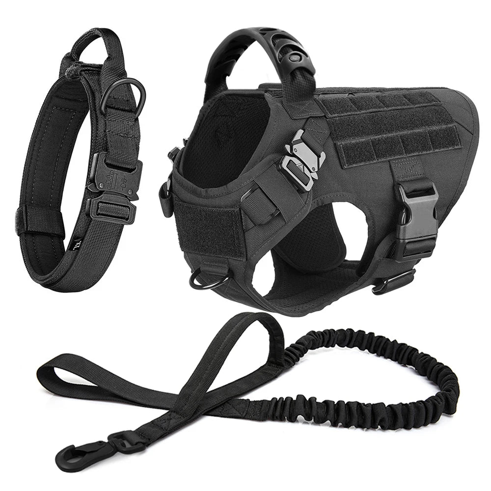 Dog Harness Collar Military Dog Tactical Training