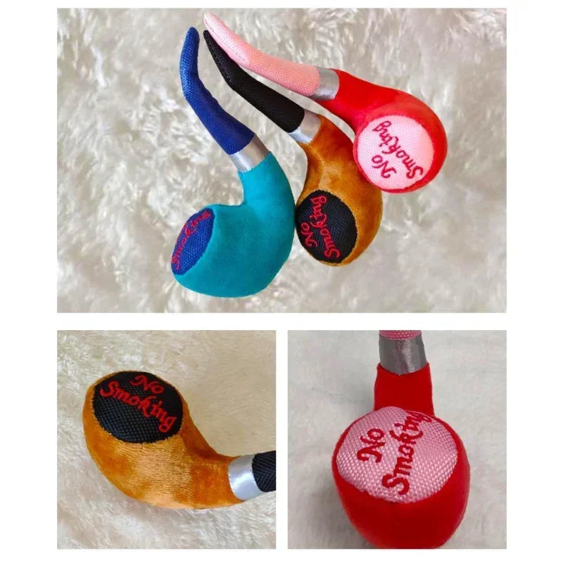 Plush Interactive Squeak Toys Smoking Pipe