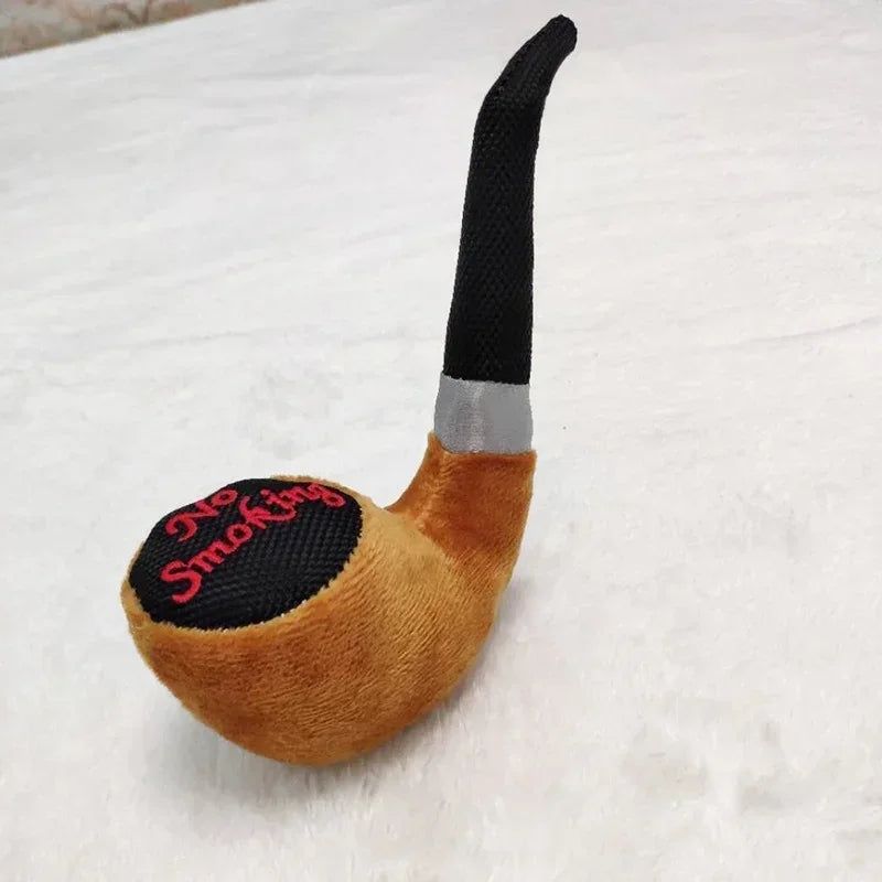 Plush Interactive Squeak Toys Smoking Pipe