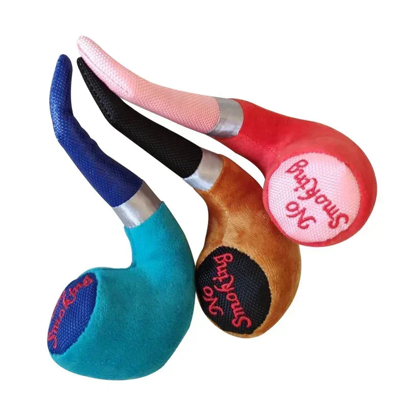 Plush Interactive Squeak Toys Smoking Pipe