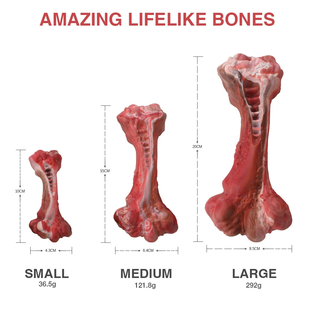 Dog Toys Aggressive Chewers Bone-Shaped Interactive