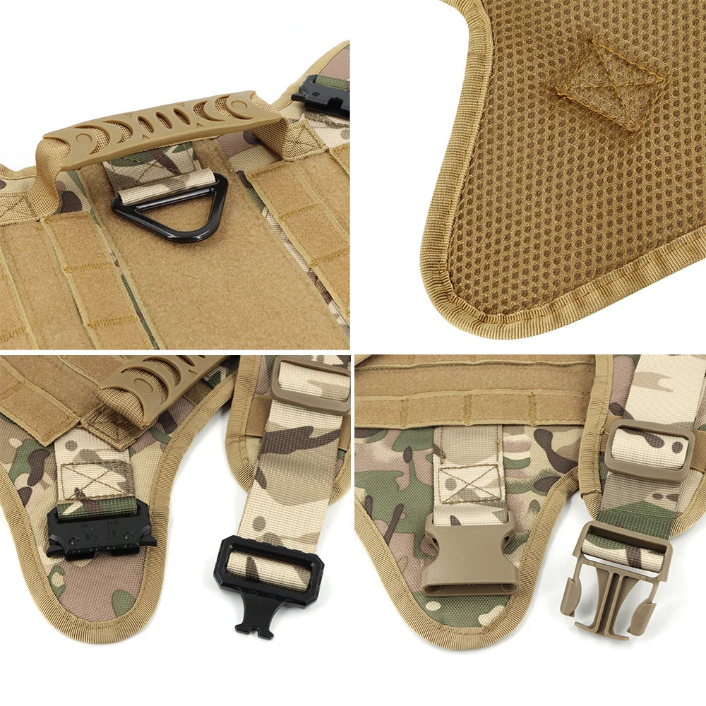 Dog Harness Collar Military Dog Tactical Training