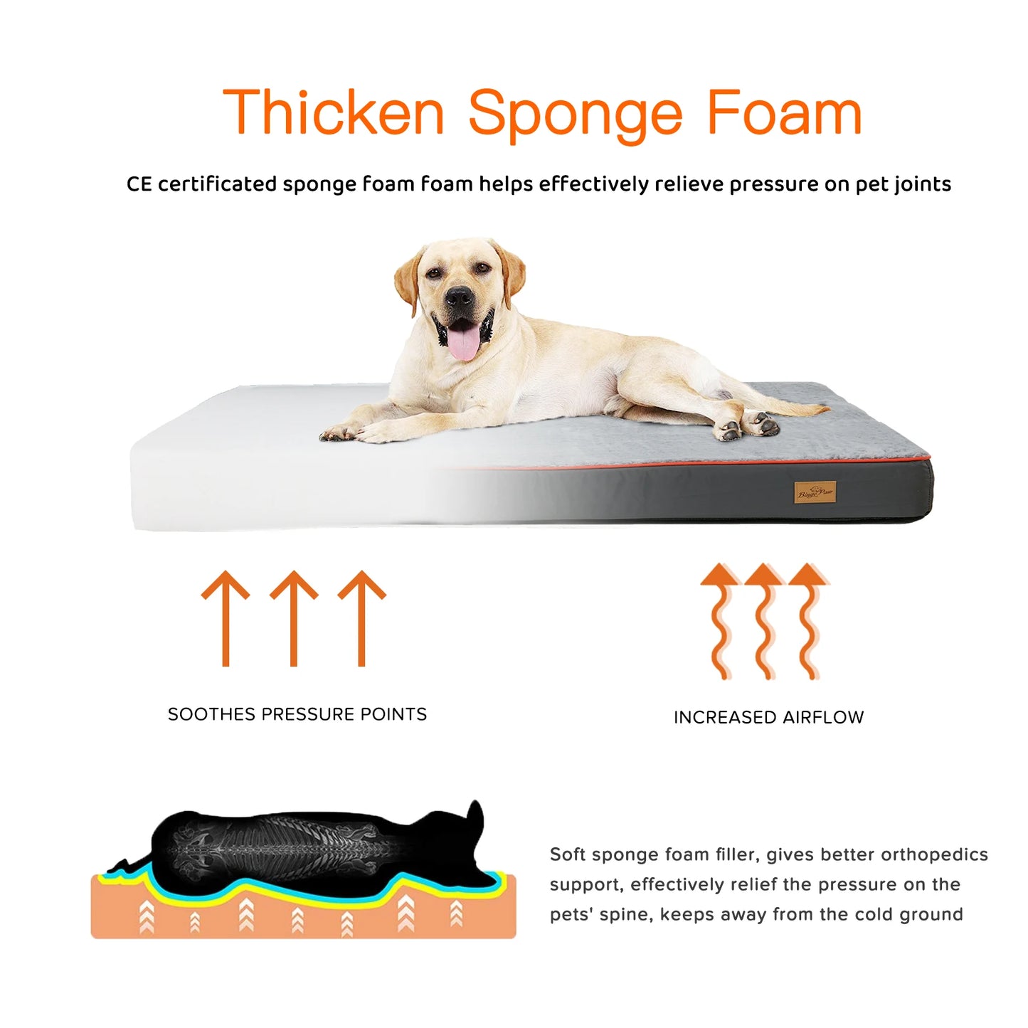 Orthopedic Dog Bed Memory Foam Waterproof