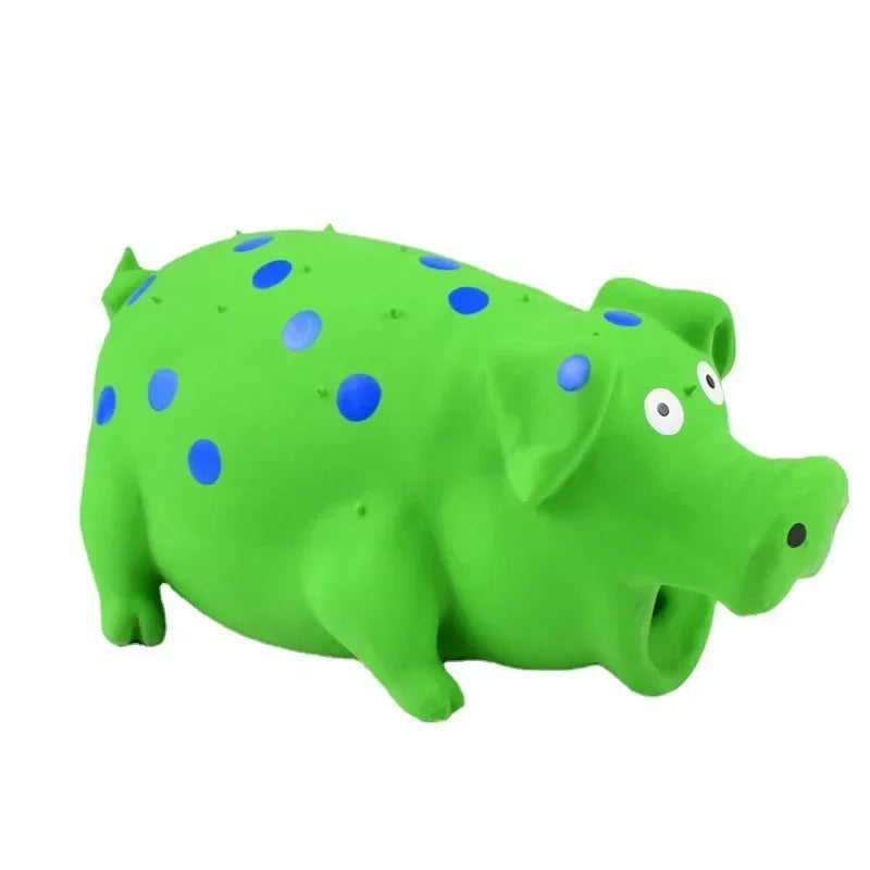 Squeaky Pig Dog Toy Durable Rubber