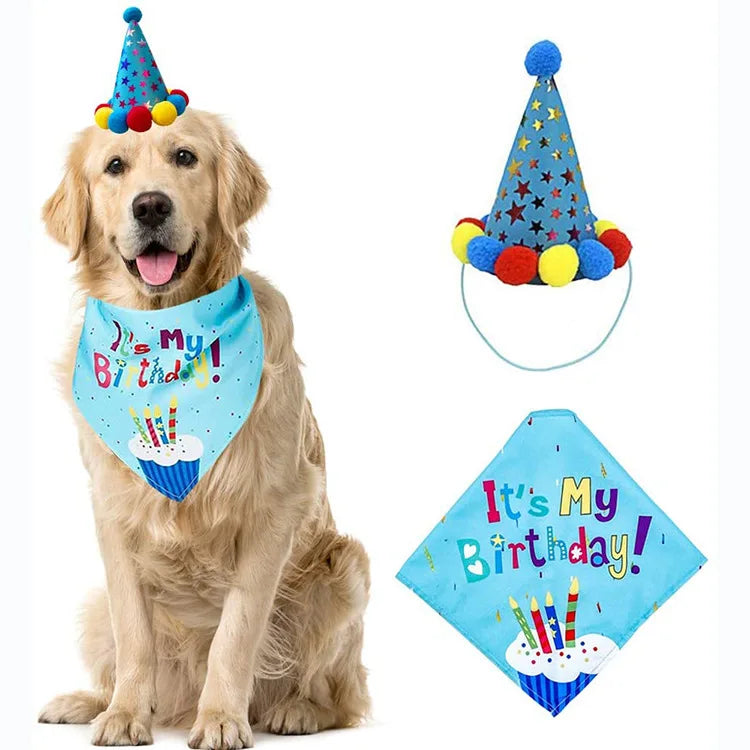 Pet Birthday Decorations And Bandana Hat Supplies