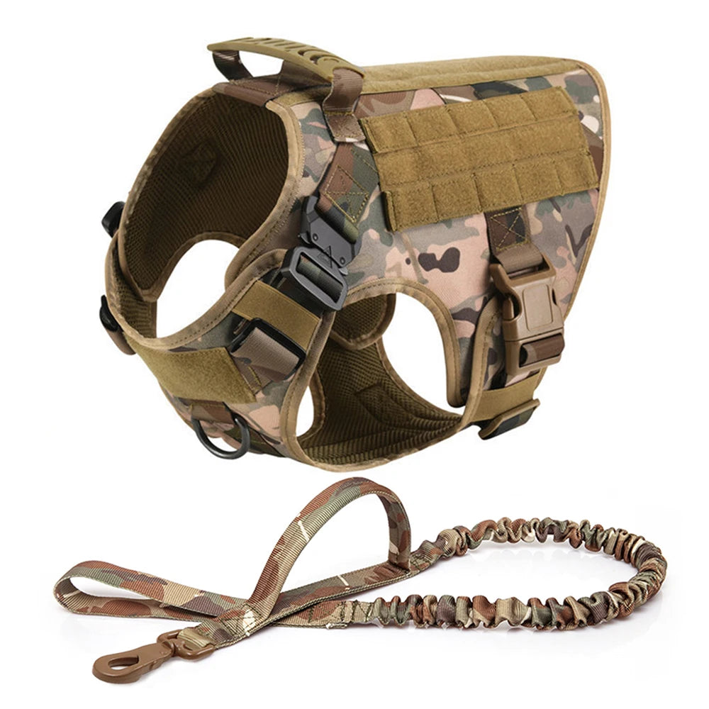 Pet Tactical Dog Harness Leash Set Military