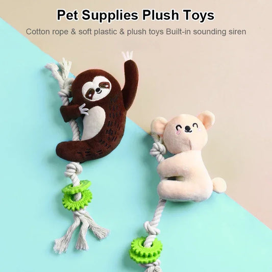 Plush Cotton Rope Squeaky Interative Toys