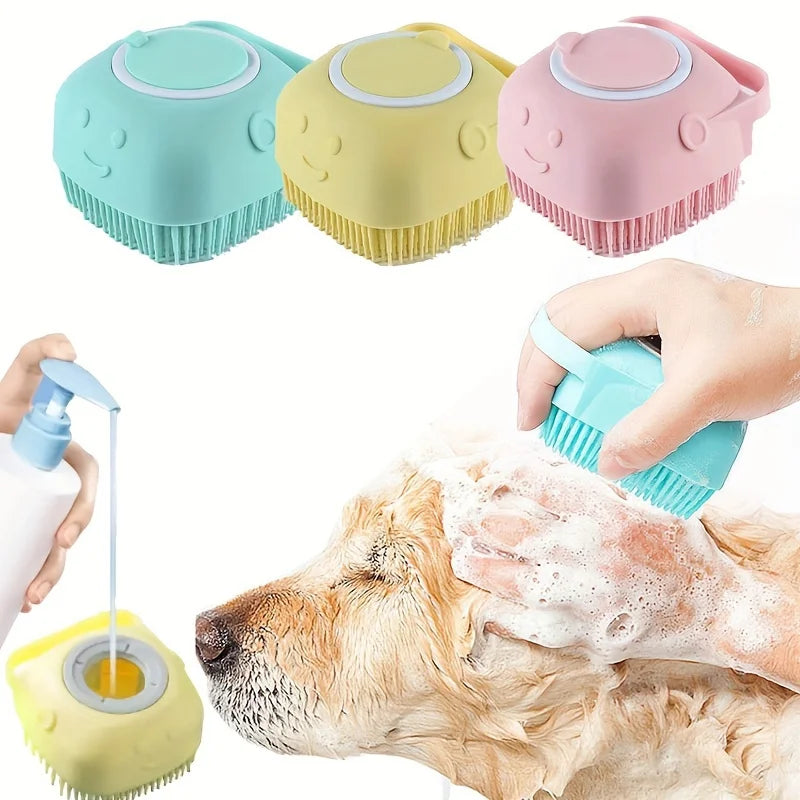 Pet Shampoo Brush And Massager Rubber Comb