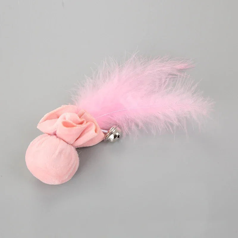 Pet Cat Toy Plush Ball With Feathers