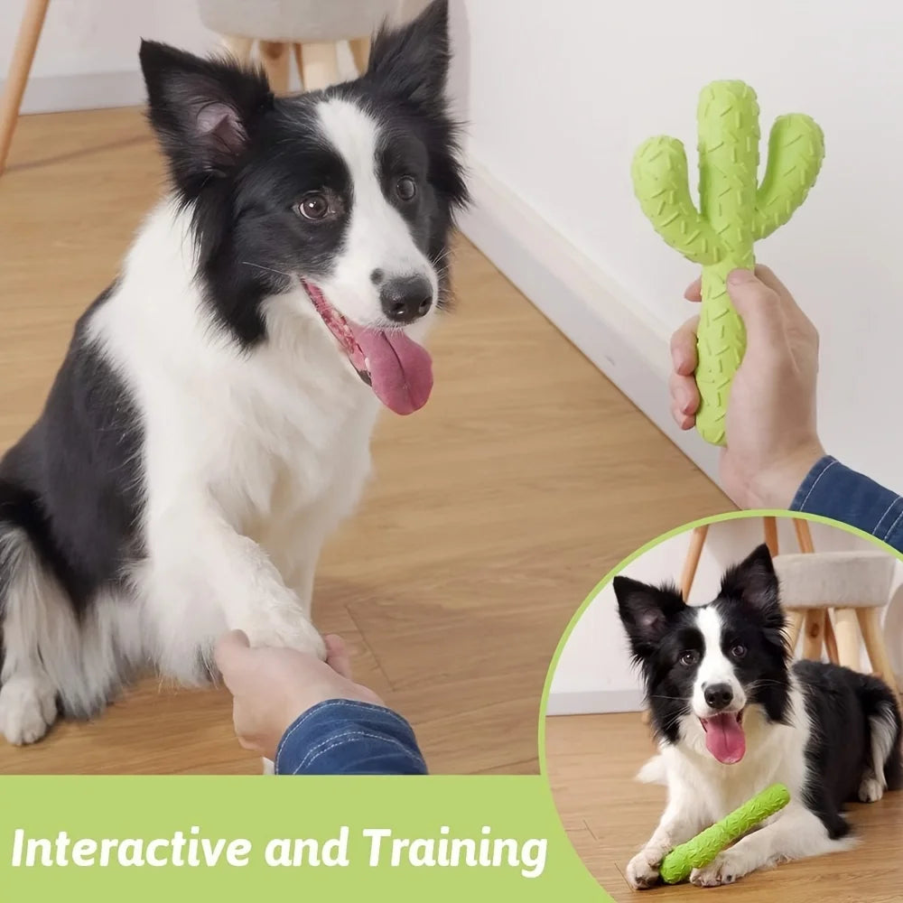 Rubber Cactus Dog Toy Puppy Chewing