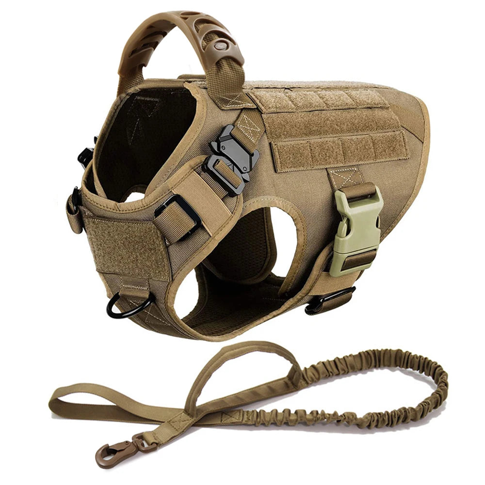 Pet Tactical Dog Harness Leash Set Military