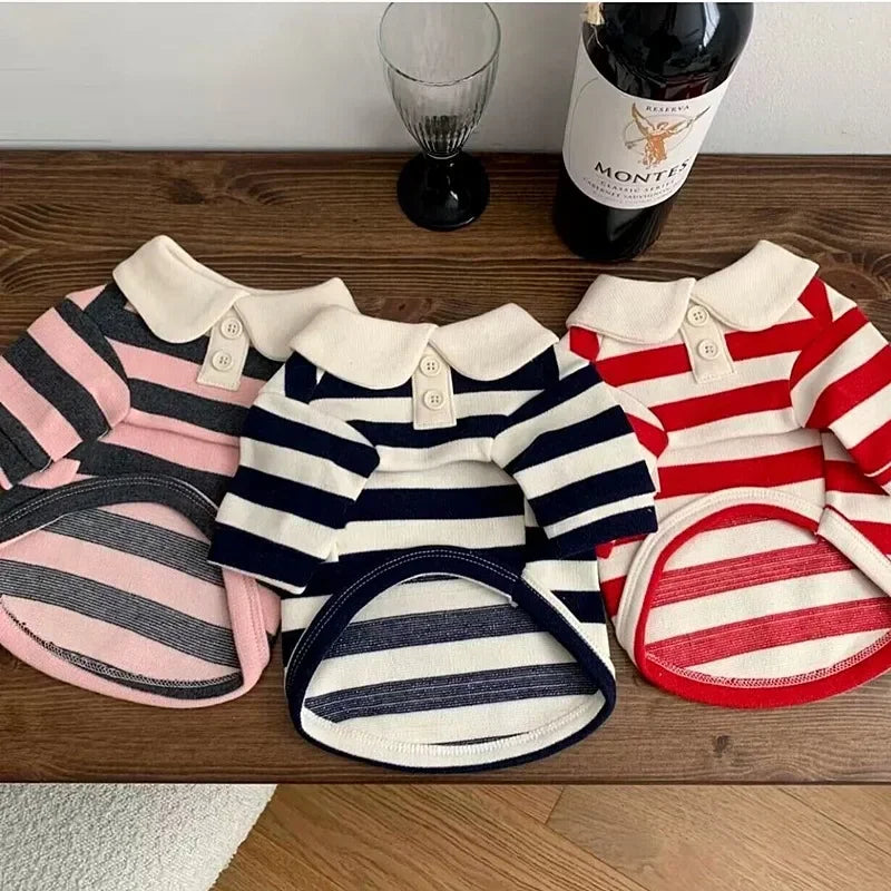 Pet Polo Shirt Striped