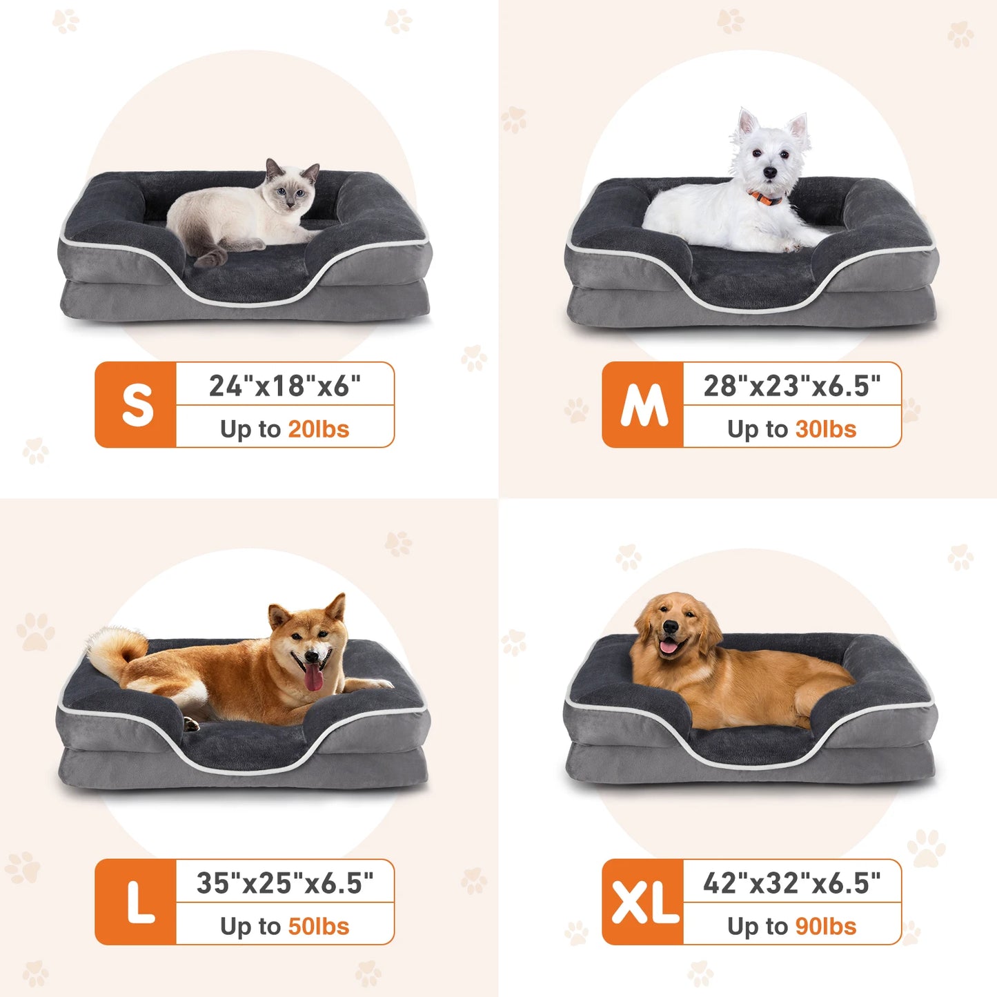 Pet Bed Orthopedic With Memory Foam