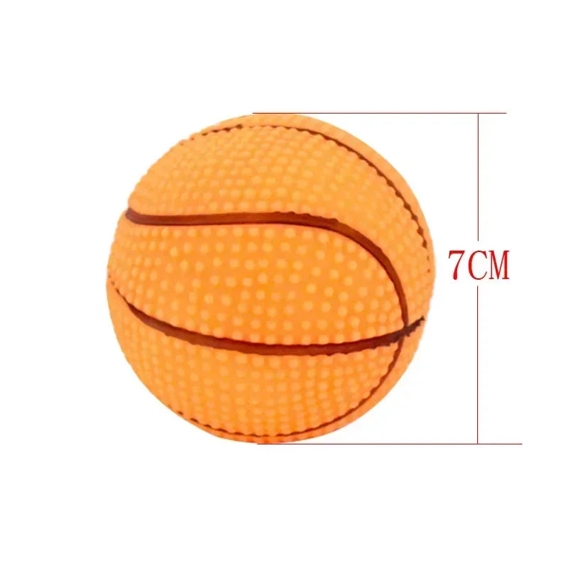 Rubber Basketball Squeaky Interactive Training Toy