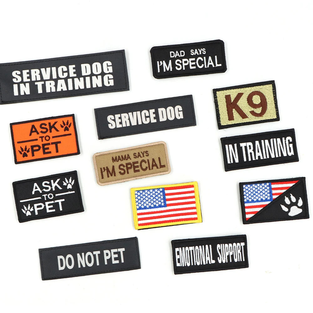 Military Dog Harness Collar Leash Patches