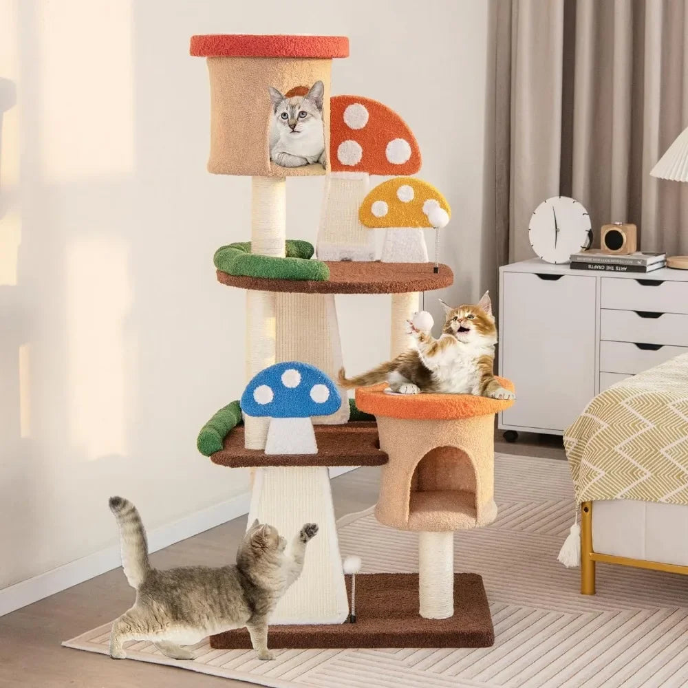 Pet Mushroom Cat Tree Tower Scratching Posts