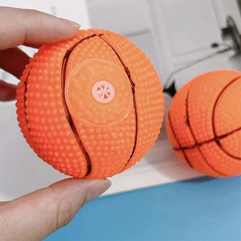 Rubber Basketball Squeaky Interactive Training Toy