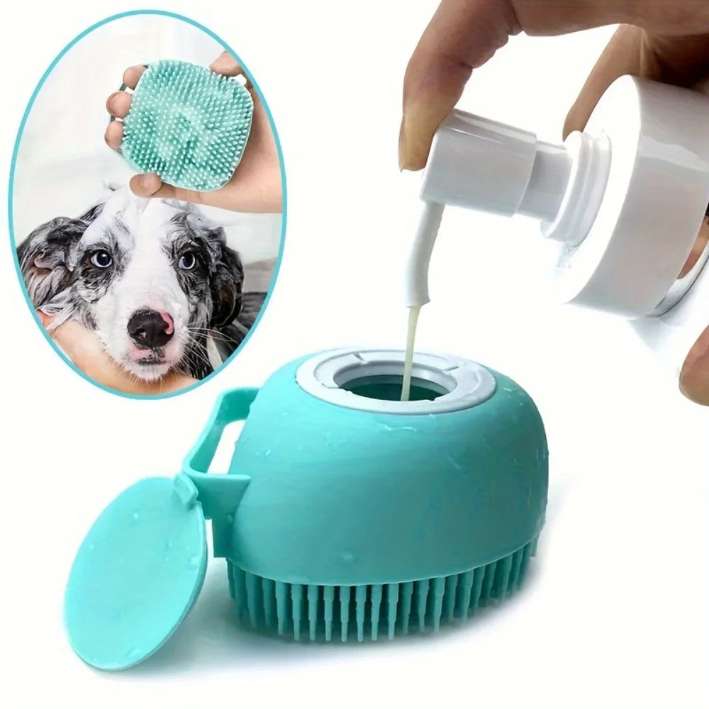 Pet Shampoo Brush And Massager Rubber Comb