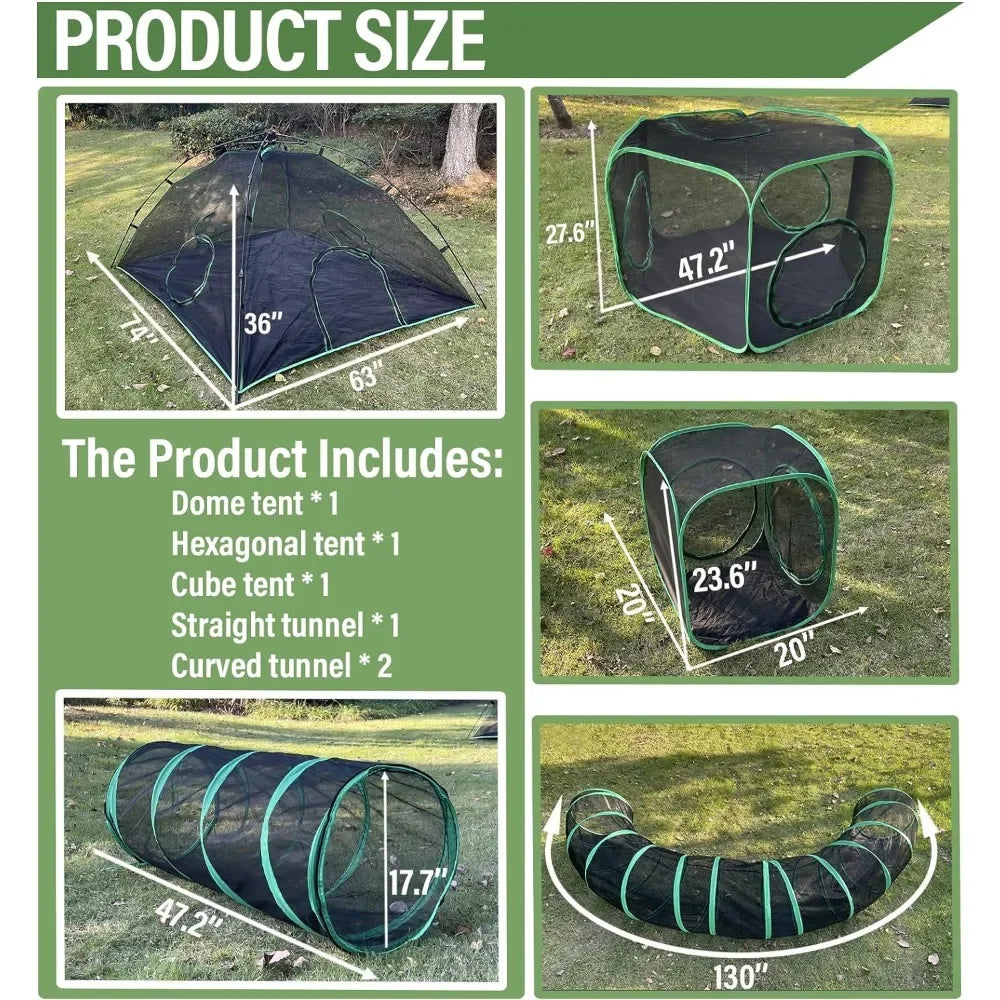 Pet Outdoor Cat Play Tents And Tunnels