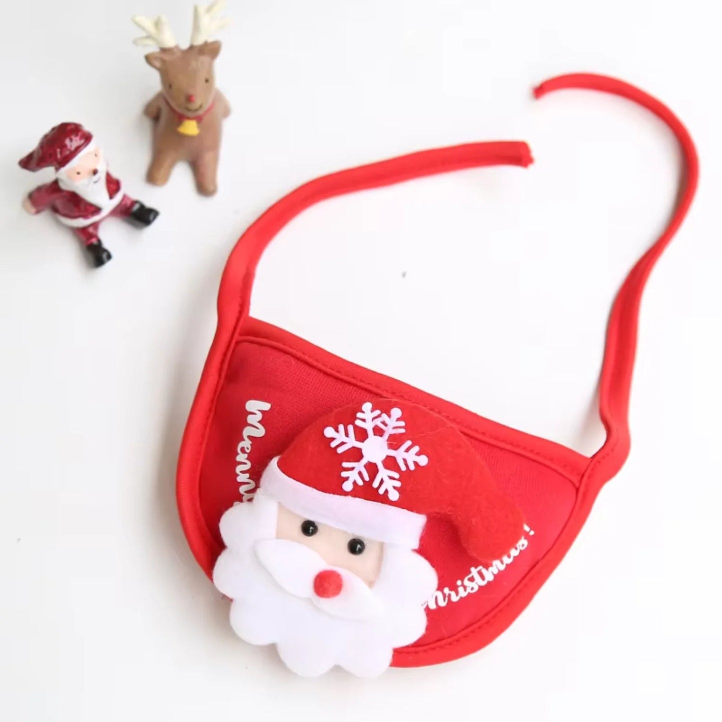 Pet Christmas Hat Cute Antlers Saliva Towel