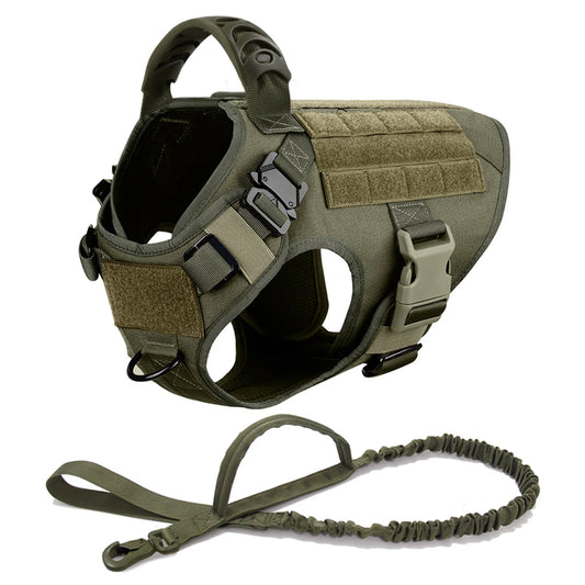 Pet Tactical Dog Harness Leash Set Military