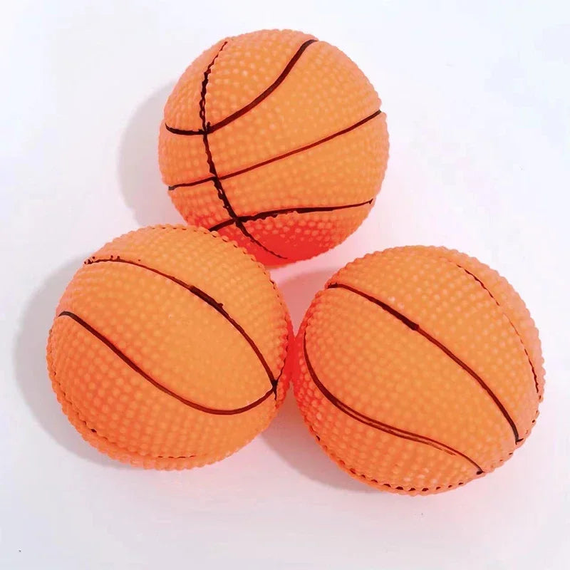 Rubber Basketball Squeaky Interactive Training Toy