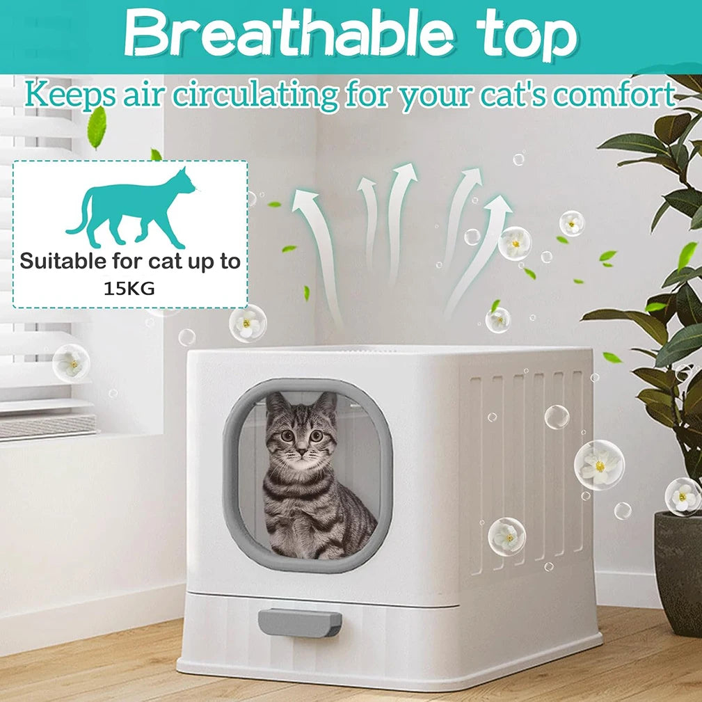 Enclosed Cat Litter Box Leak Proof