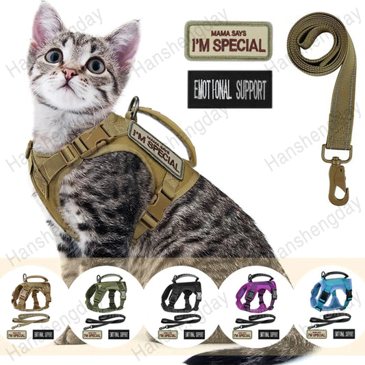 Adjustable Tactical Cat Harness Set