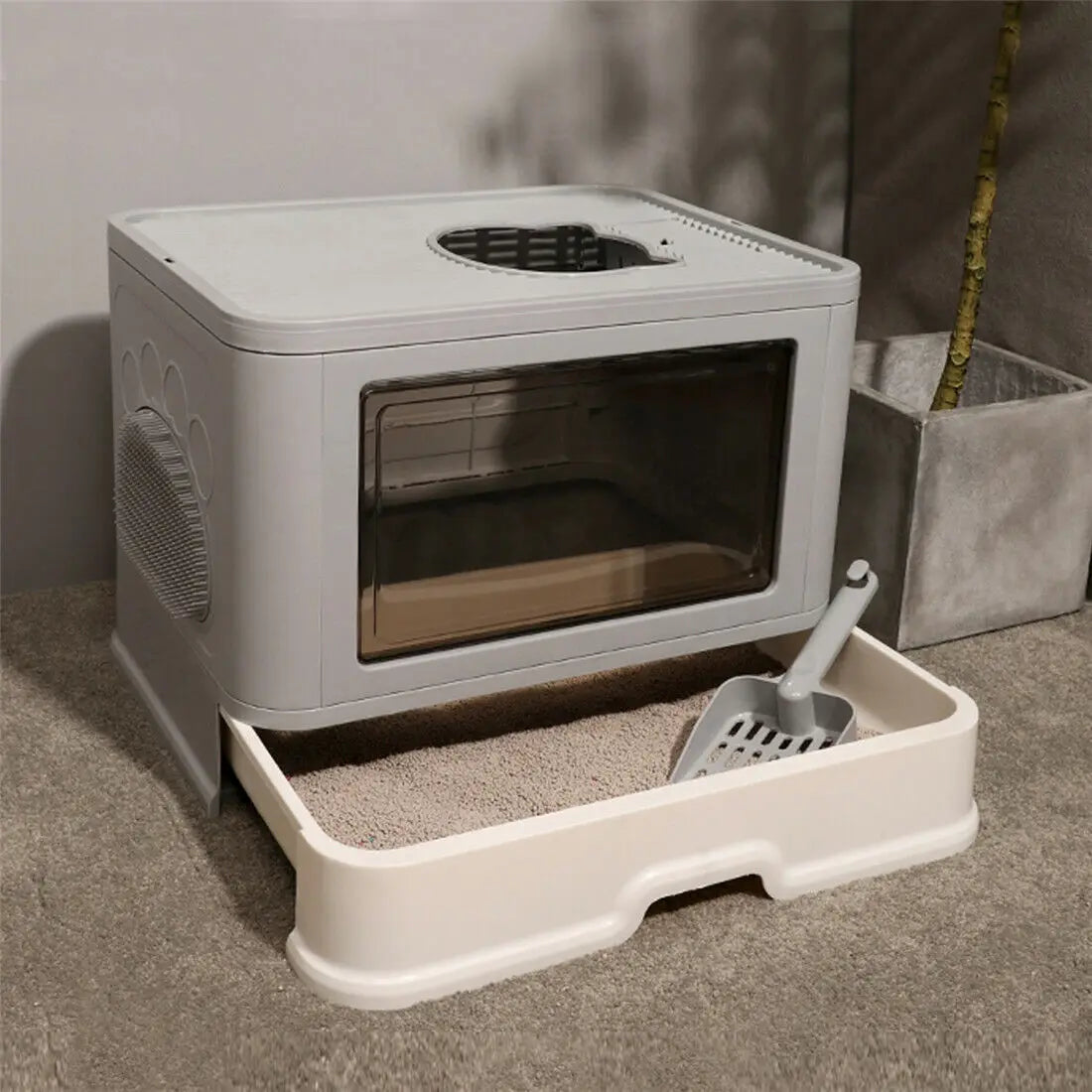 Foldable Cat Litter Box Front Entry