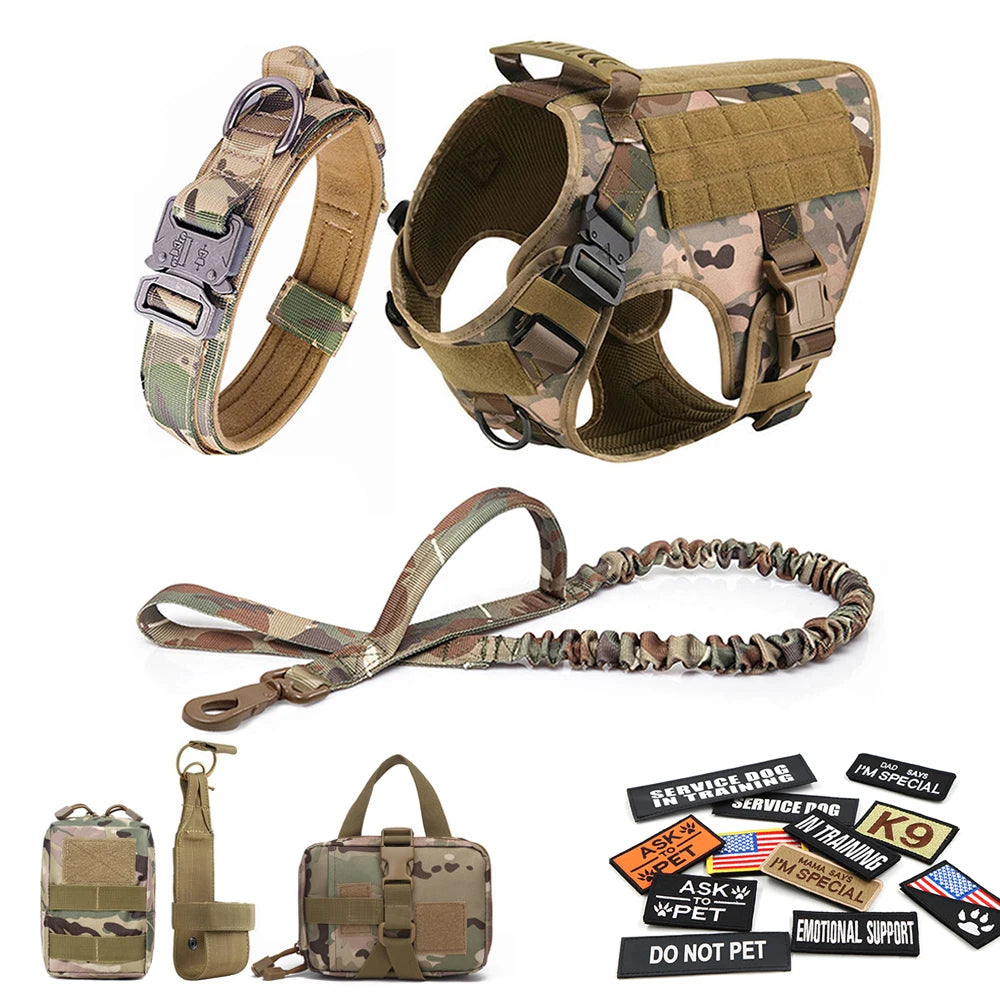 Military Dog Harness Collar Leash Patches