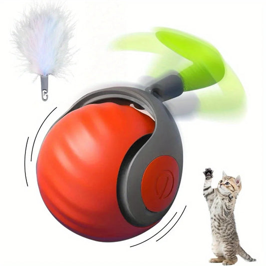 Interactive Cat Ball Toy With Feather