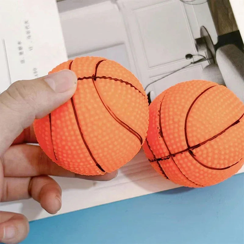 Rubber Basketball Squeaky Interactive Training Toy