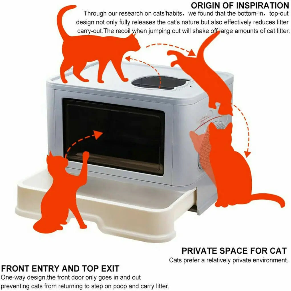 Foldable Cat Litter Box Front Entry