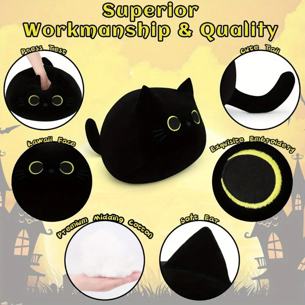 Pet Giant Black Cat Plush Toy Pillow