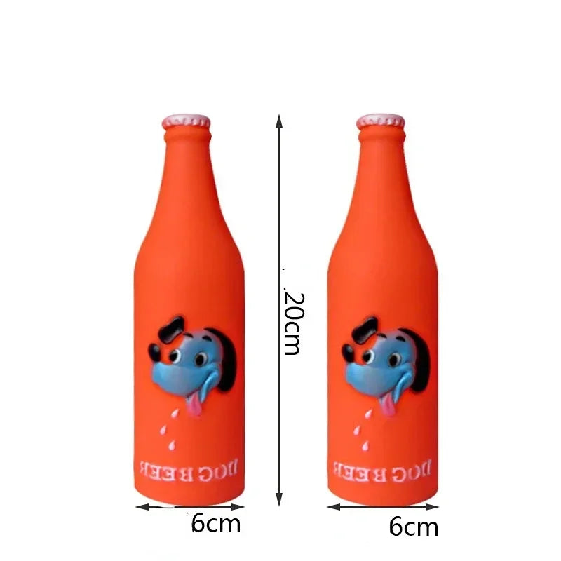 Pet Chew Squeaky Toys Silicone Beer Bottle
