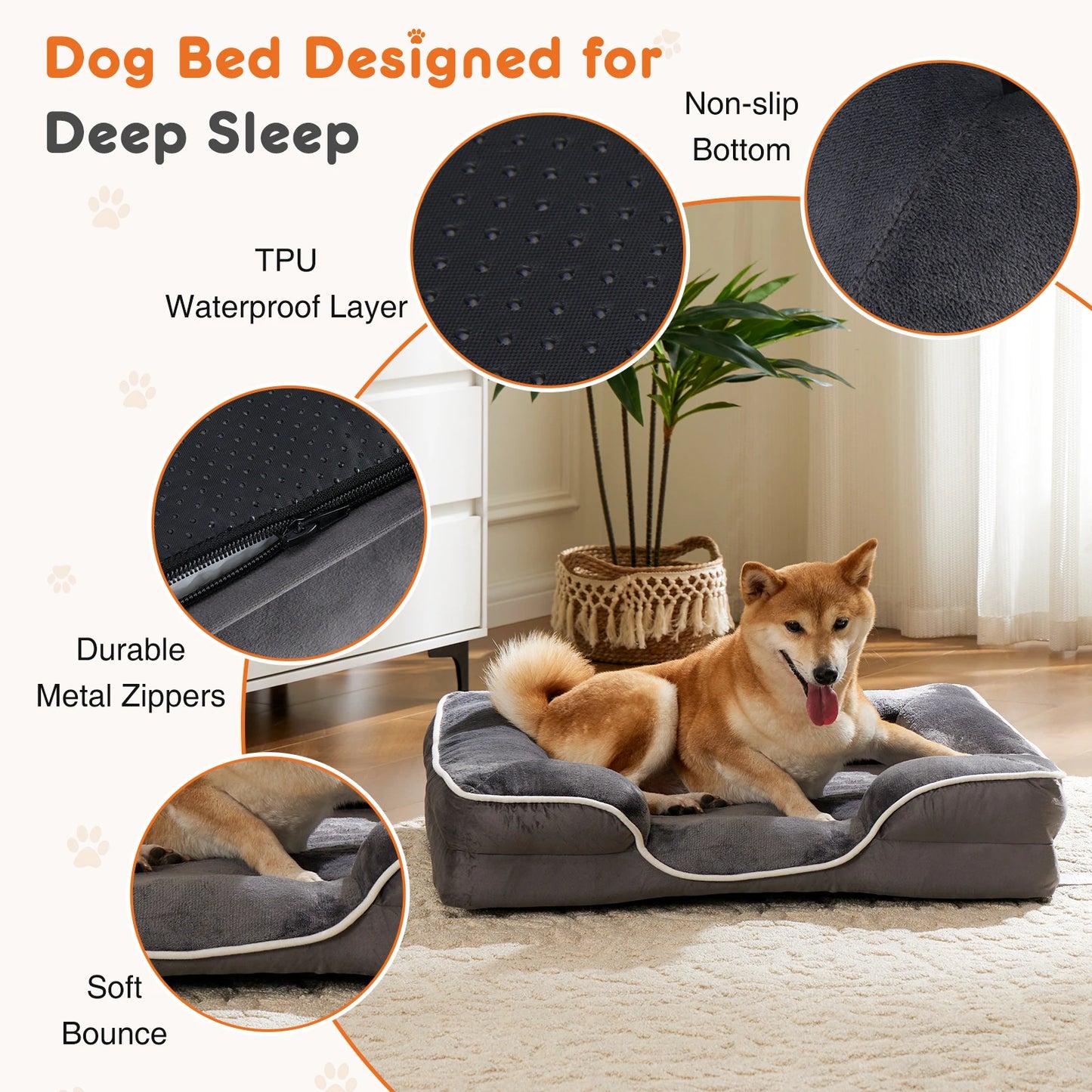 Pet Bed Orthopedic With Memory Foam