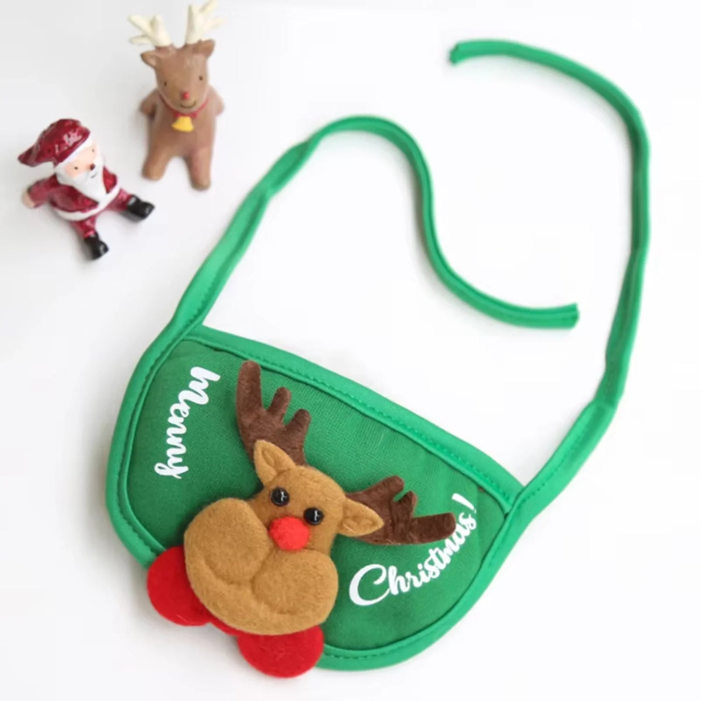 Pet Christmas Hat Cute Antlers Saliva Towel