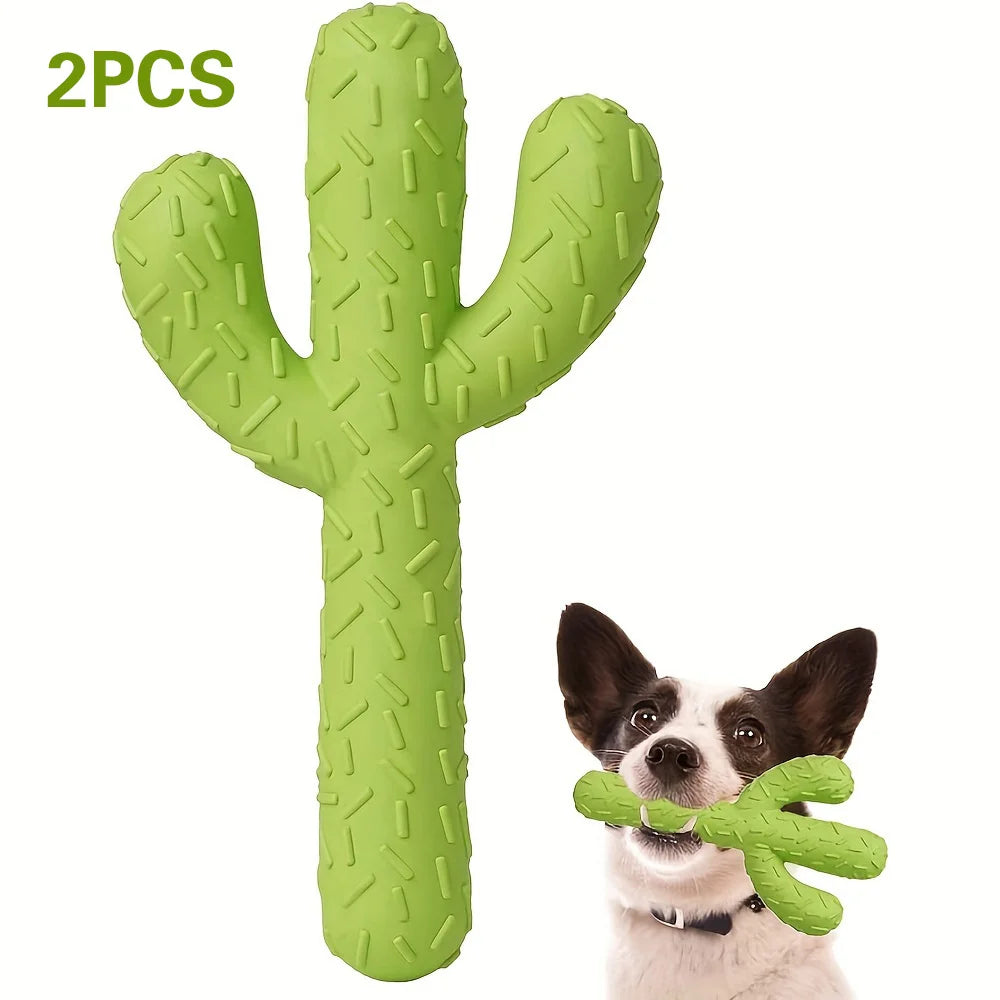 Rubber Cactus Dog Toy Puppy Chewing