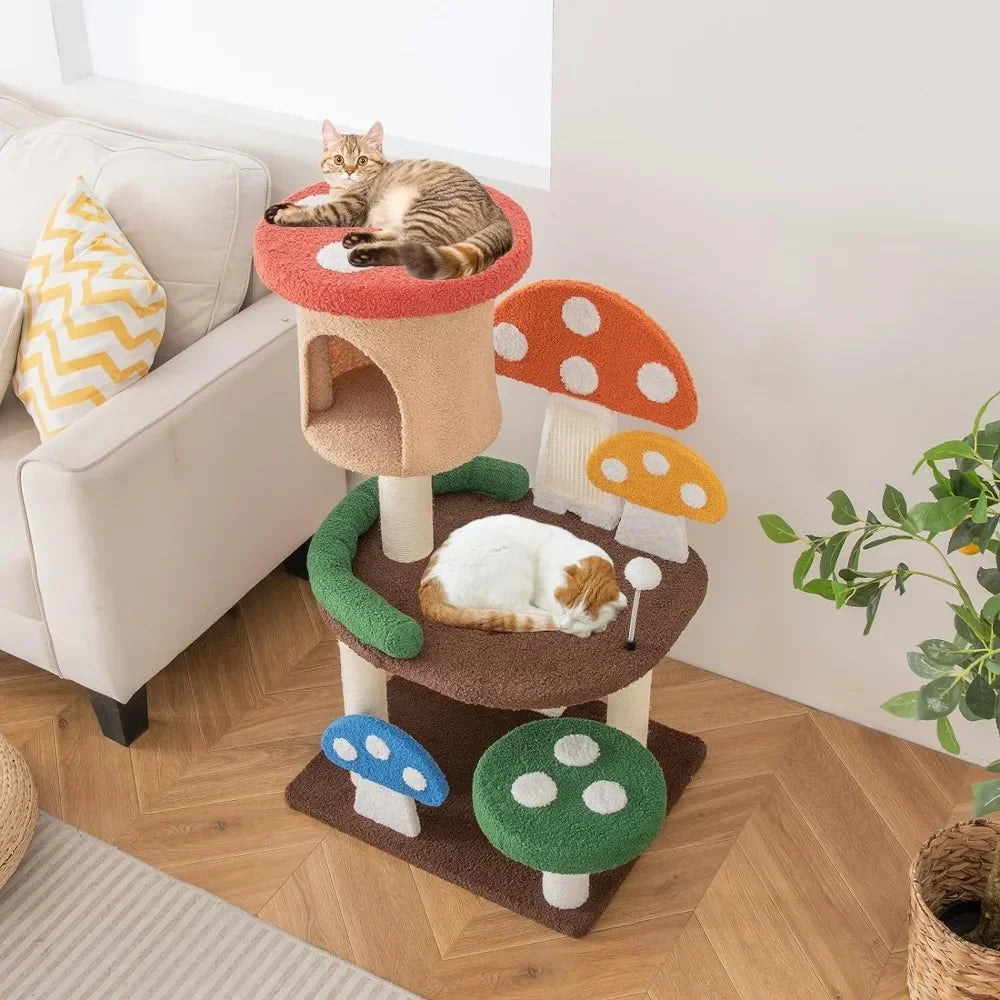 Pet Mushroom Cat Tree Tower Scratching Posts