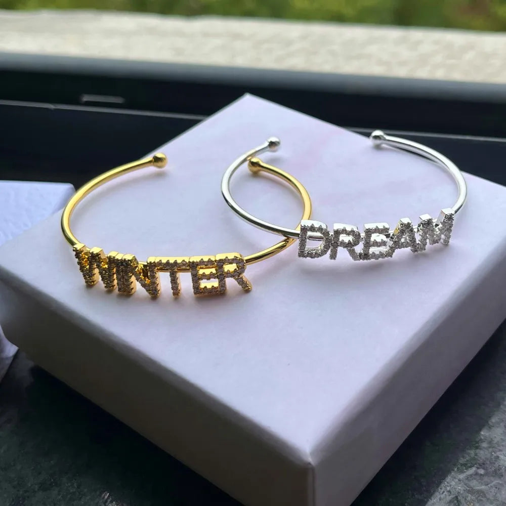 Personalized Name Bangles Bracelet