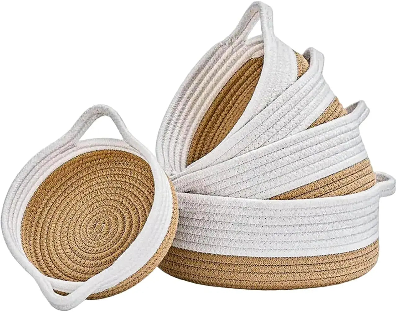 Five Piece Cotton Round Rope Baskets